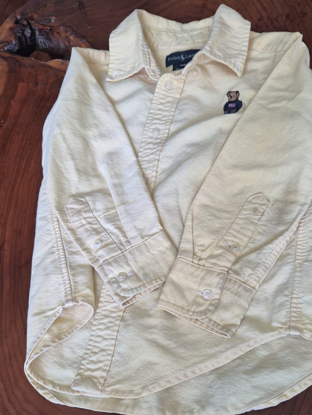 Ralph Lauren Pale Yellow Polo Bear Button-Down Shirt